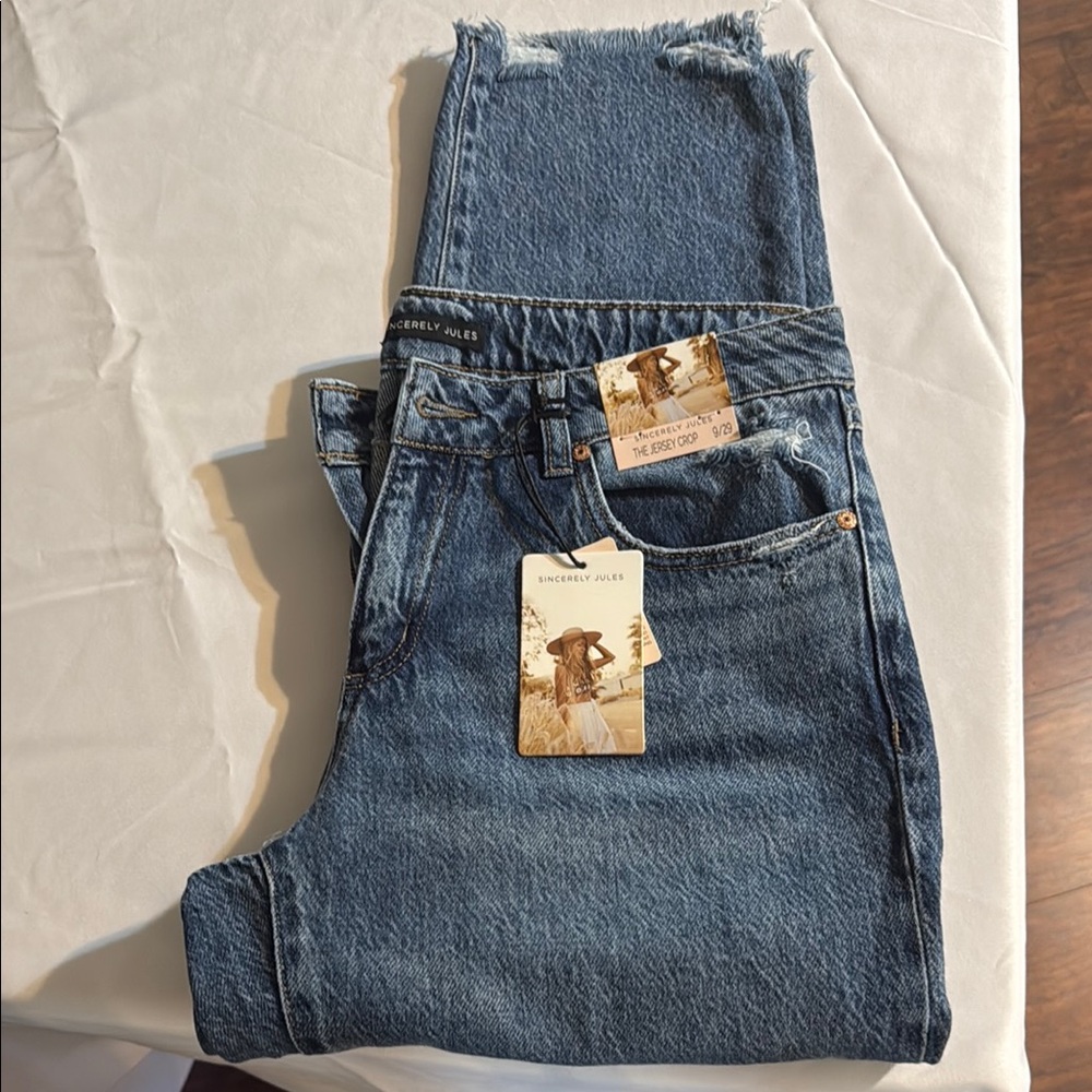 Sincerely Jules Blue Straight Leg Jeans Classic Style